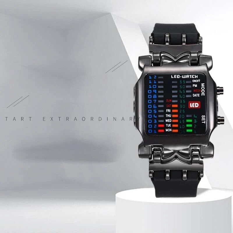 Luxury Men'S Watch LED Sports Date Digital Bracelet Waterproof Quartz Wristwatch